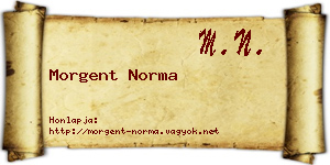 Morgent Norma névjegykártya